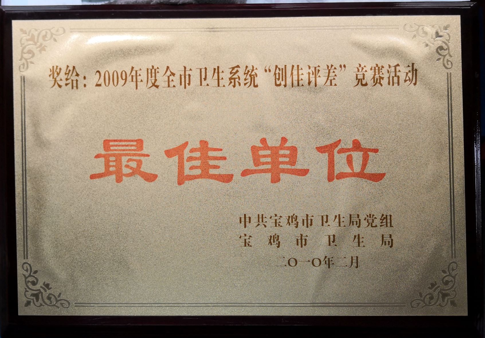 4.2009年度全市卫生系统“创佳评差”竞赛活动最佳单位